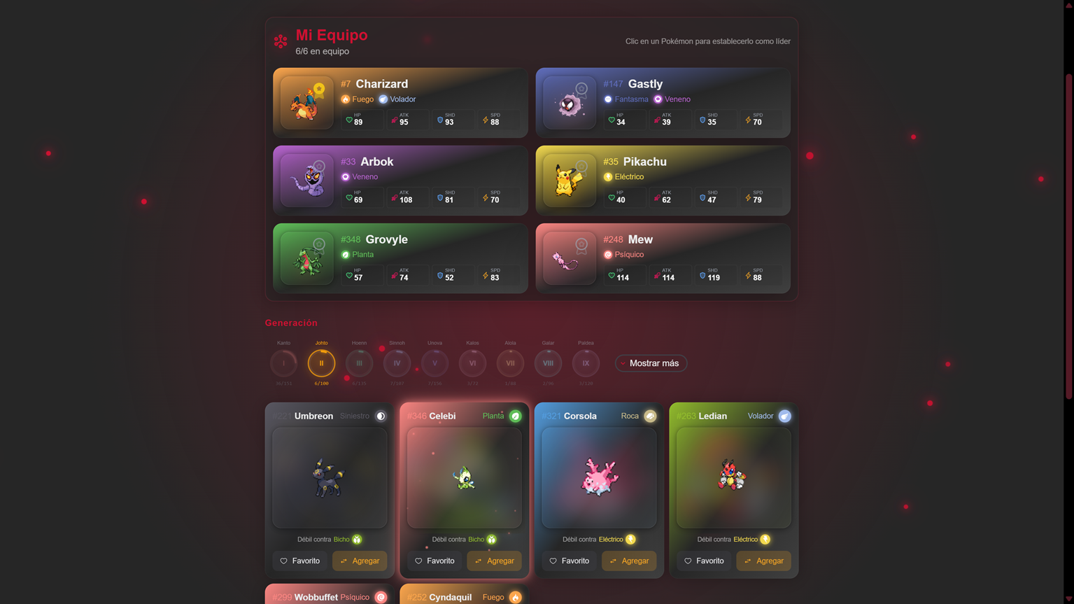Captures and team management view